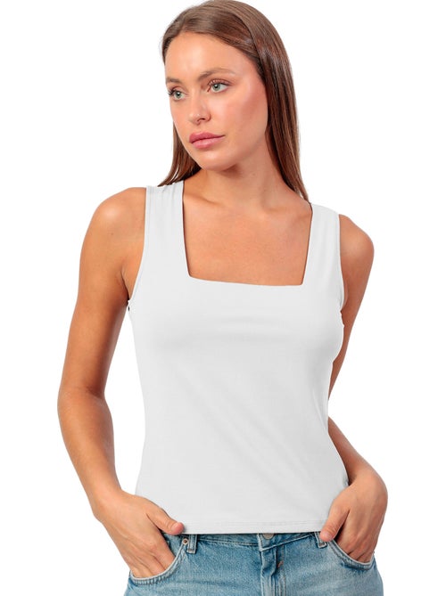 ADMAS Camiseta Sin Mangas Plain Escote Cuadrado para Mujer - Kiabi ADMAS Camiseta Sin Mangas Plain Escote Cuadrado para Mujer - Kiabi