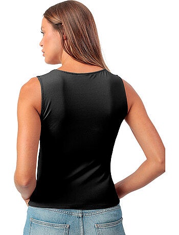 ADMAS Camiseta Sin Mangas Plain Escote Cuadrado para Mujer