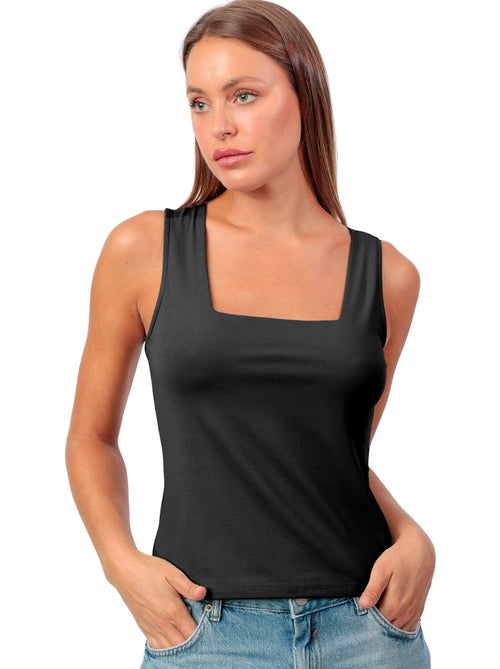 ADMAS Camiseta Sin Mangas Plain Escote Cuadrado para Mujer - Kiabi ADMAS Camiseta Sin Mangas Plain Escote Cuadrado para Mujer - Kiabi
