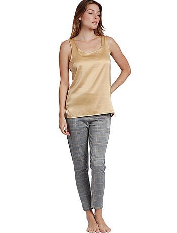 ADMAS Camiseta Sin Mangas Raso para Mujer