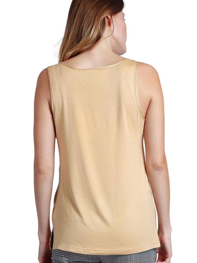 ADMAS Camiseta Sin Mangas Raso para Mujer Amarillo - Kiabi