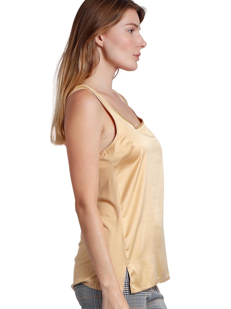 ADMAS Camiseta Sin Mangas Raso para Mujer Amarillo - Kiabi