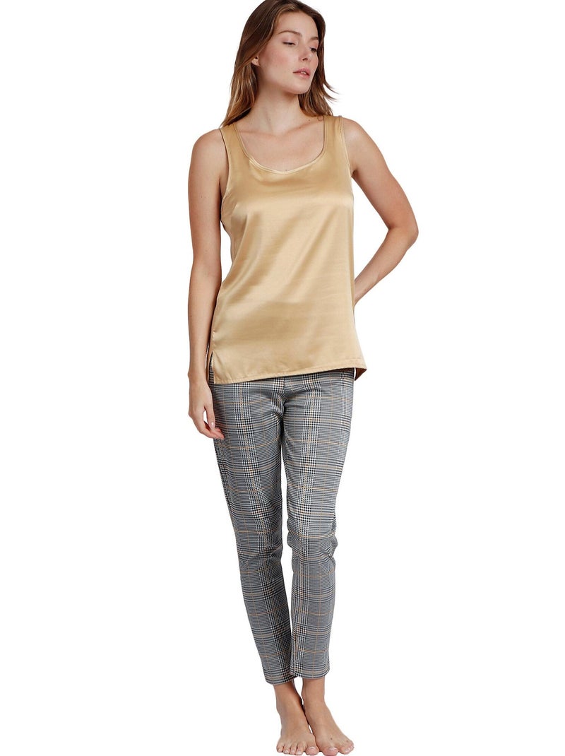 ADMAS Camiseta Sin Mangas Raso para Mujer Amarillo - Kiabi