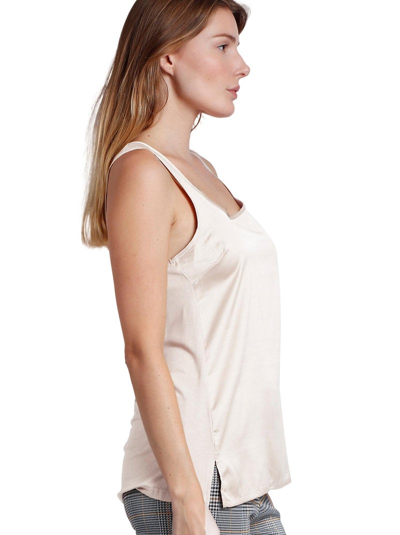 ADMAS Camiseta Sin Mangas Raso para Mujer Crudo - Kiabi