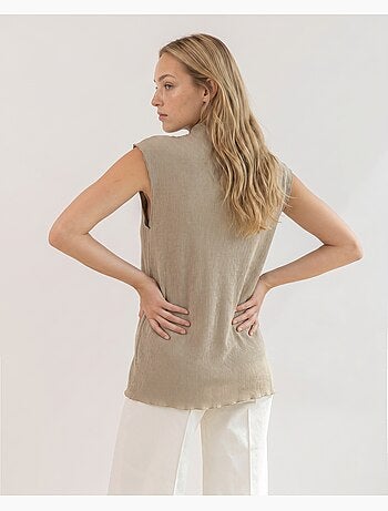 ADMAS Camiseta Sin Mangas Rayas RIB para Mujer