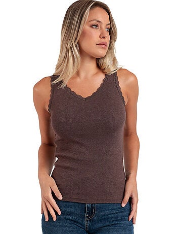 ADMAS Camiseta Sin Mangas Romantic Rib para Mujer