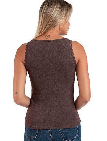 ADMAS Camiseta Sin Mangas Romantic Rib para Mujer