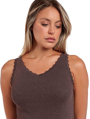 ADMAS Camiseta Sin Mangas Romantic Rib para Mujer