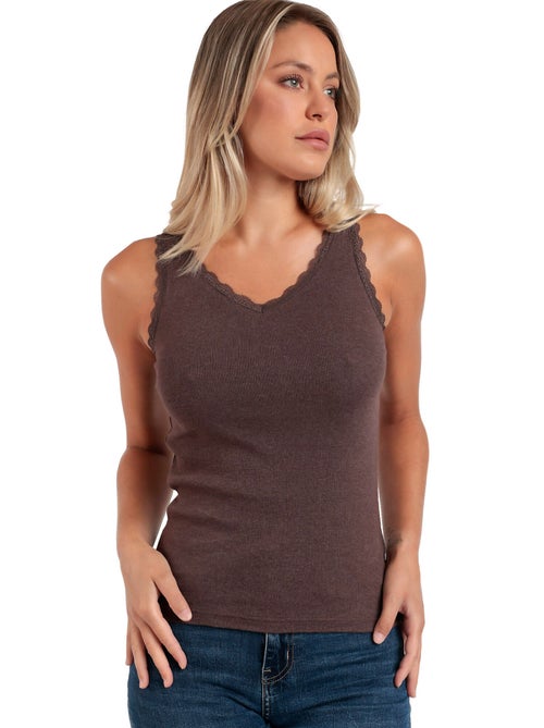 ADMAS Camiseta Sin Mangas Romantic Rib para Mujer - Kiabi ADMAS Camiseta Sin Mangas Romantic Rib para Mujer - Kiabi