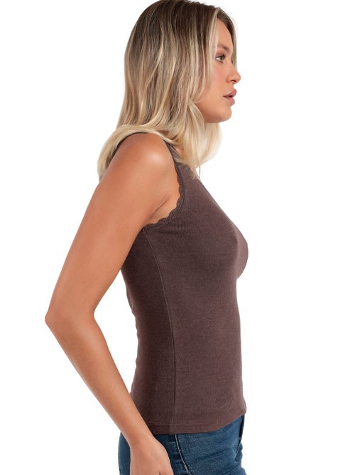 ADMAS Camiseta Sin Mangas Romantic Rib para Mujer - Kiabi ADMAS Camiseta Sin Mangas Romantic Rib para Mujer - Kiabi