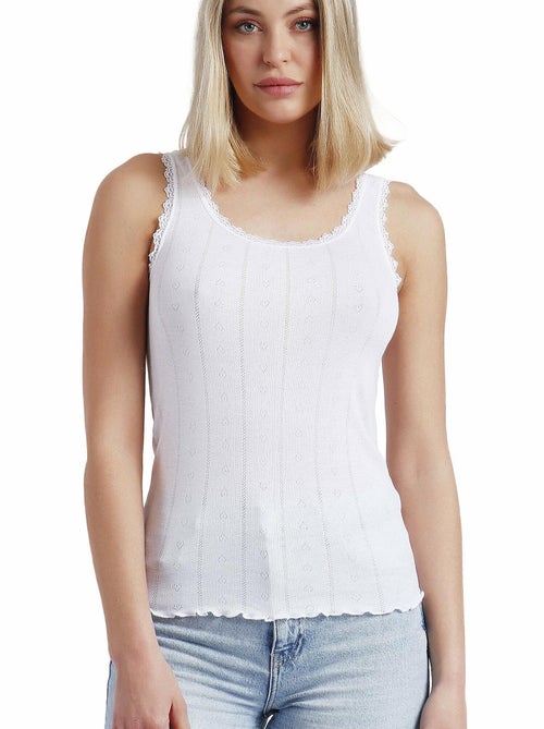 ADMAS Camiseta Tirante Canalé para Mujer - Kiabi ADMAS Camiseta Tirante Canalé para Mujer - Kiabi
