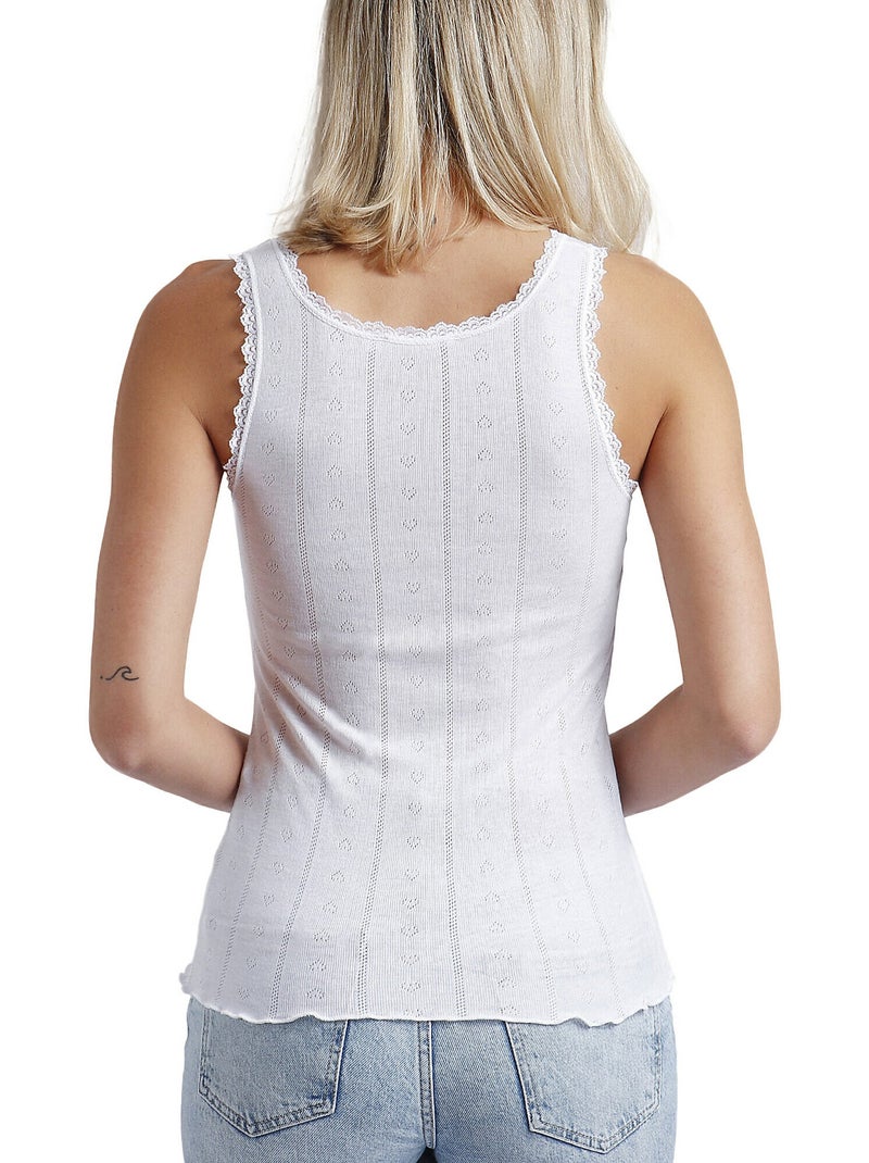 ADMAS Camiseta Tirante Canalé para Mujer Blanco - Kiabi