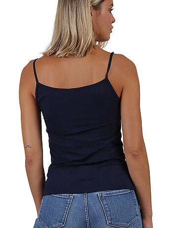 ADMAS Camiseta Tirante Escote Lentejuelas para Mujer