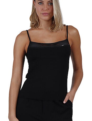 ADMAS Camiseta Tirante Escote Lentejuelas para Mujer