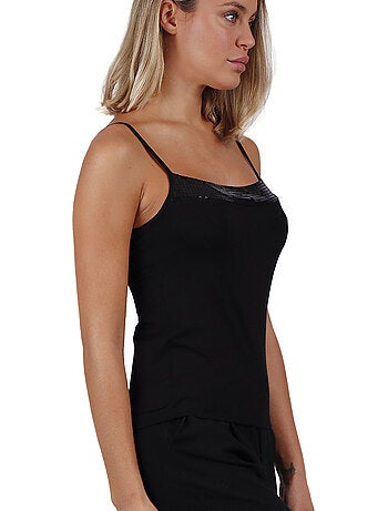ADMAS Camiseta Tirante Escote Lentejuelas para Mujer
