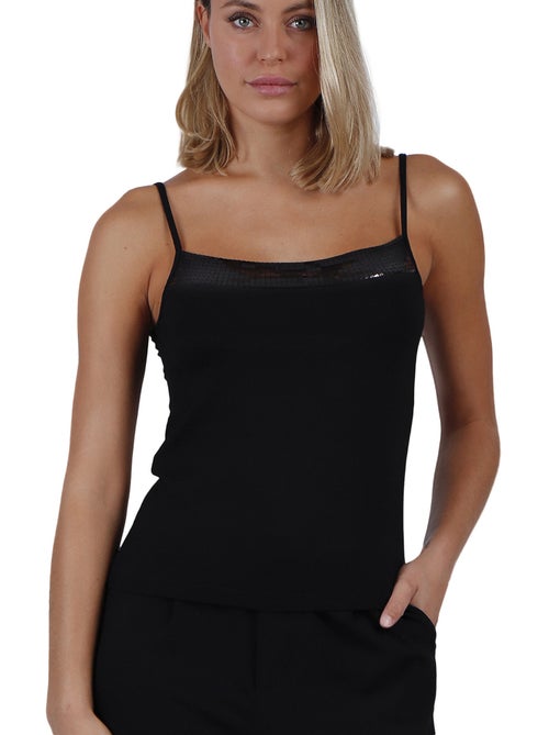 ADMAS Camiseta Tirante Escote Lentejuelas para Mujer - Kiabi