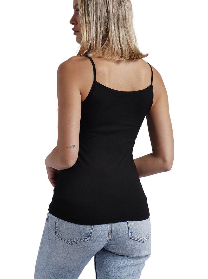 ADMAS Camiseta Tirante Escote Raso para Mujer Negro - Kiabi