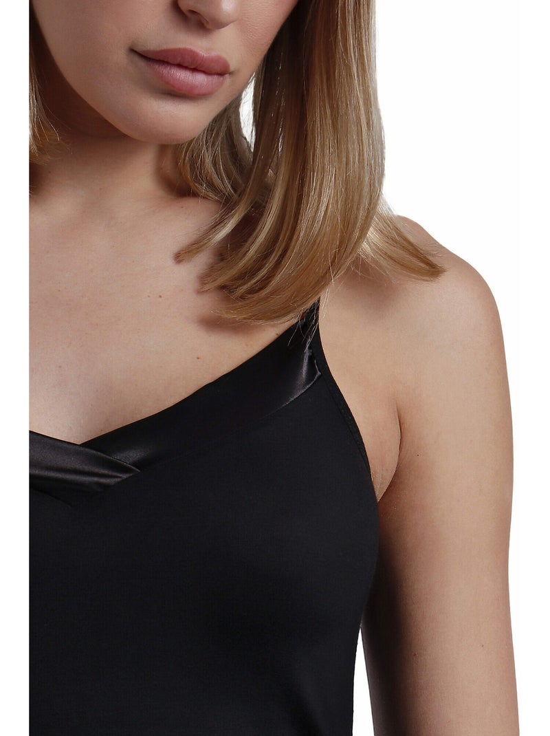 ADMAS Camiseta Tirante Escote Raso para Mujer Negro - Kiabi