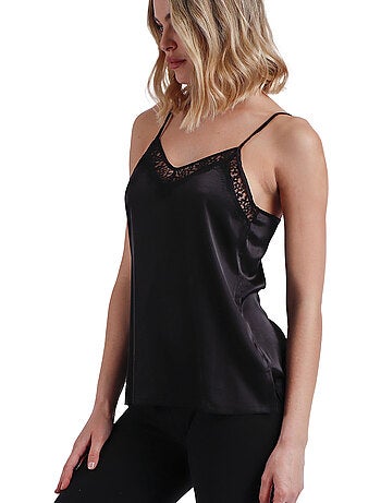 ADMAS Camiseta Tirante Puntilla Escote para Mujer