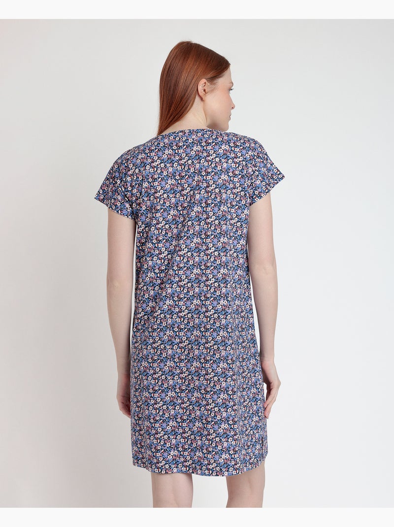 ADMAS Camisola Manga Caída Blue And Pink Liberty para Mujer Azul marino - Kiabi