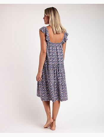 ADMAS Camisola Manga Caída Blue And Pink Liberty para Mujer