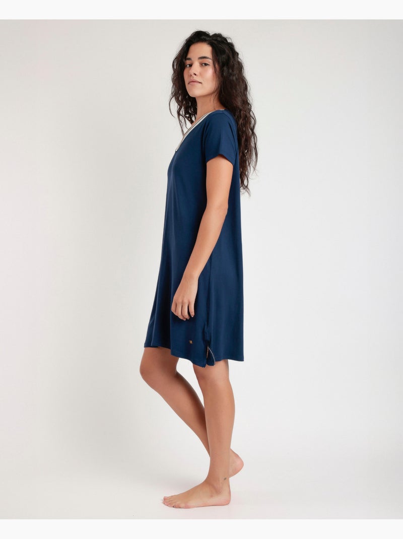 ADMAS Camisola Manga Corta Trip para Mujer Azul marino - Kiabi