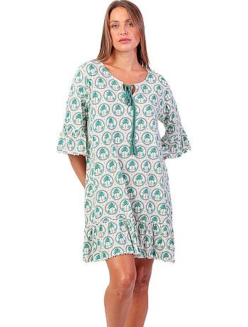 ADMAS Camisola Manga Francesa Palm Mosaic para Mujer