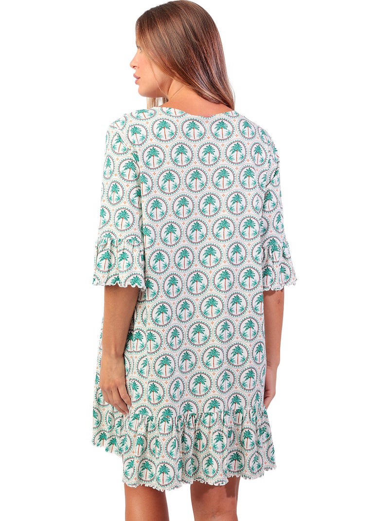 ADMAS Camisola Manga Francesa Palm Mosaic para Mujer Verde - Kiabi