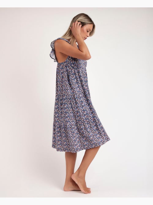 ADMAS Camisola Manga Volante Blue And Pink Liberty para Mujer - Kiabi