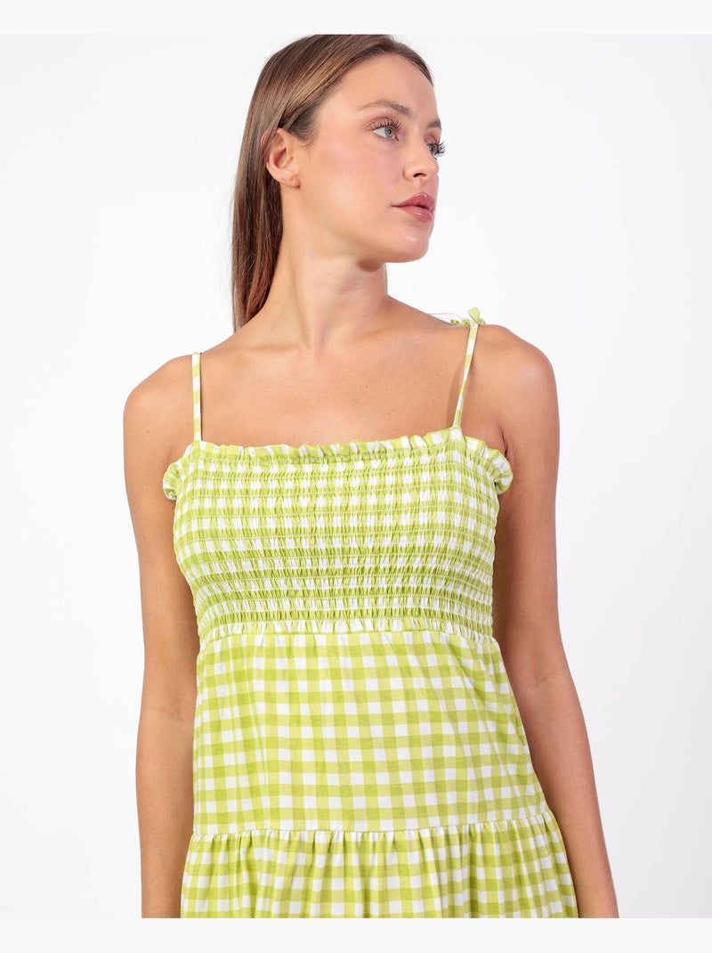 ADMAS Camisola Tirantes Vichy Mood para Mujer Amarillo limón - Kiabi