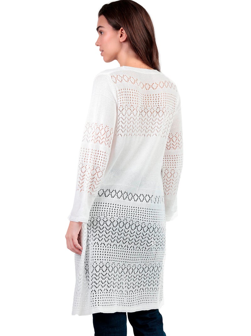 ADMAS Chaqueta Crochet para Mujer Blanco - Kiabi