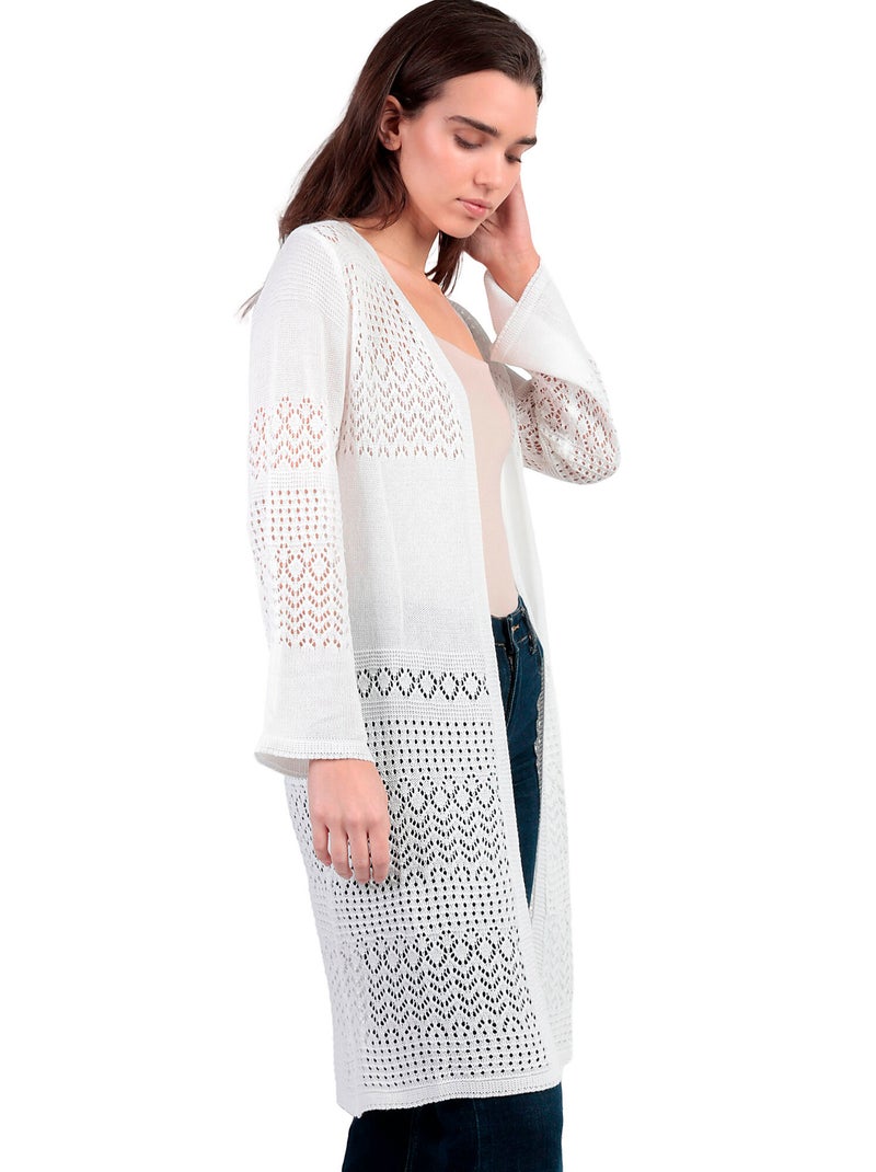 ADMAS Chaqueta Crochet para Mujer Blanco - Kiabi