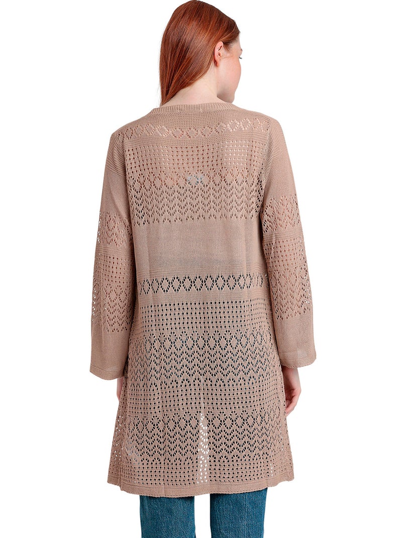ADMAS Chaqueta Crochet para Mujer Marrón - Kiabi