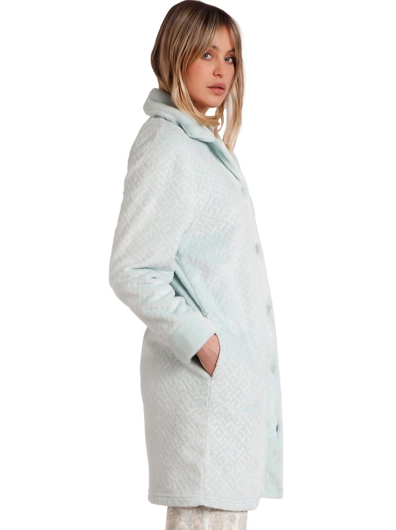 ADMAS CLASSIC Bata Manga Larga Calentita Aqua para Mujer Azul turquesa - Kiabi