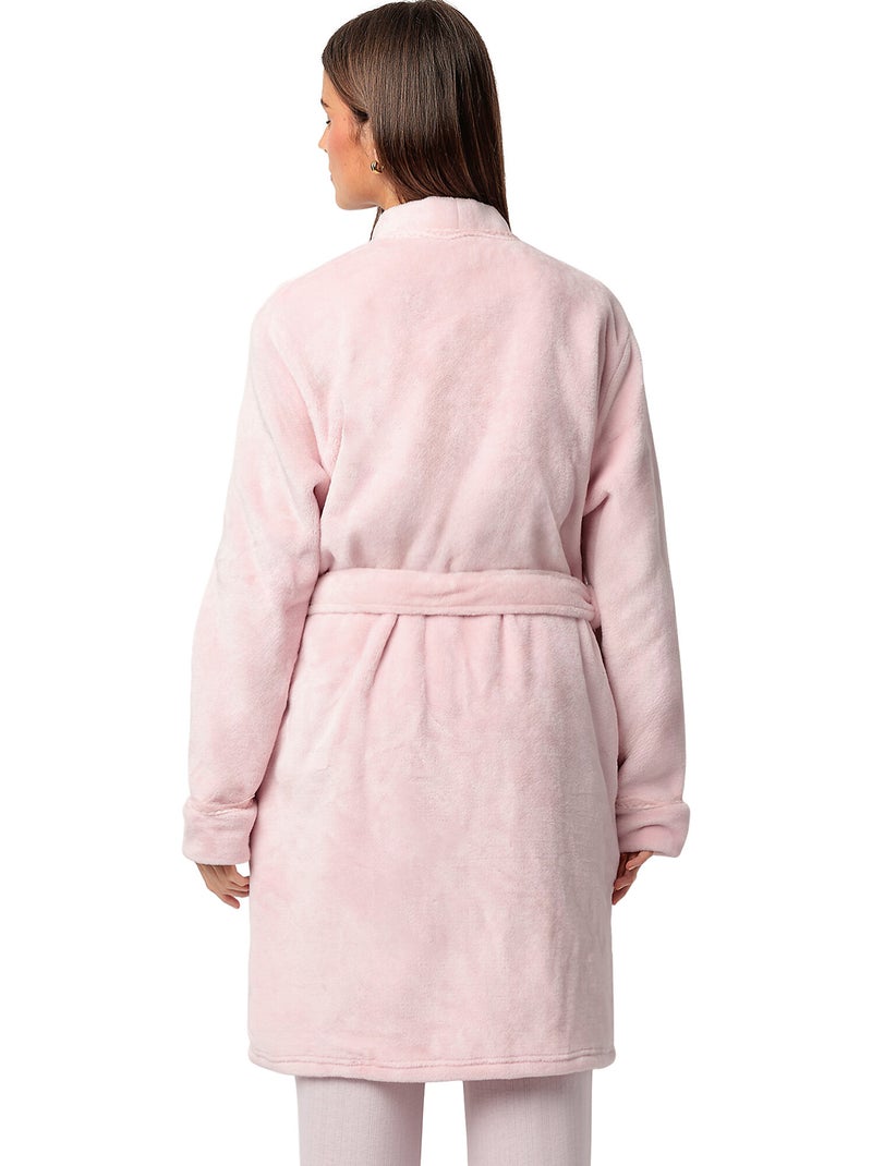 ADMAS CLASSIC Bata Manga Larga Calentita Romantic para Mujer Rosa - Kiabi