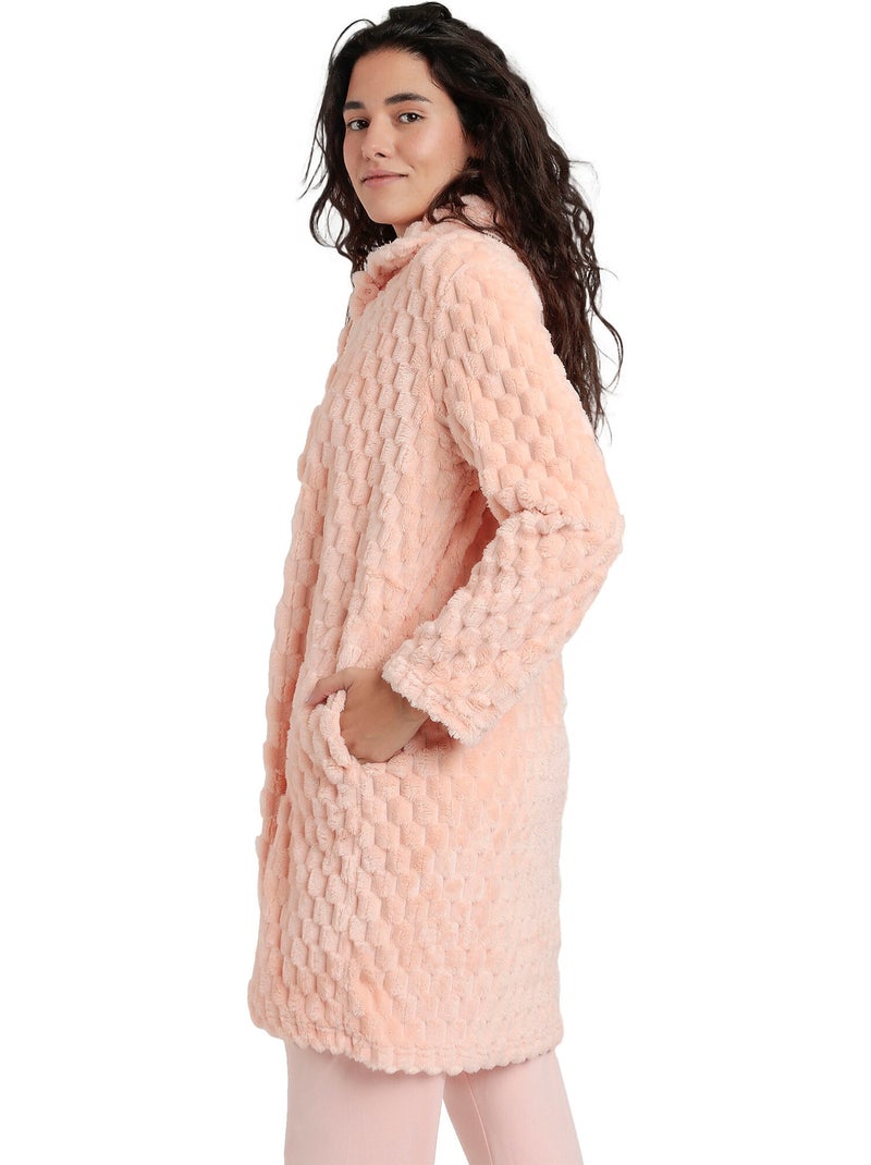 ADMAS CLASSIC Bata Manga Larga Calentita Soft Sleep para Mujer Naranja coral - Kiabi