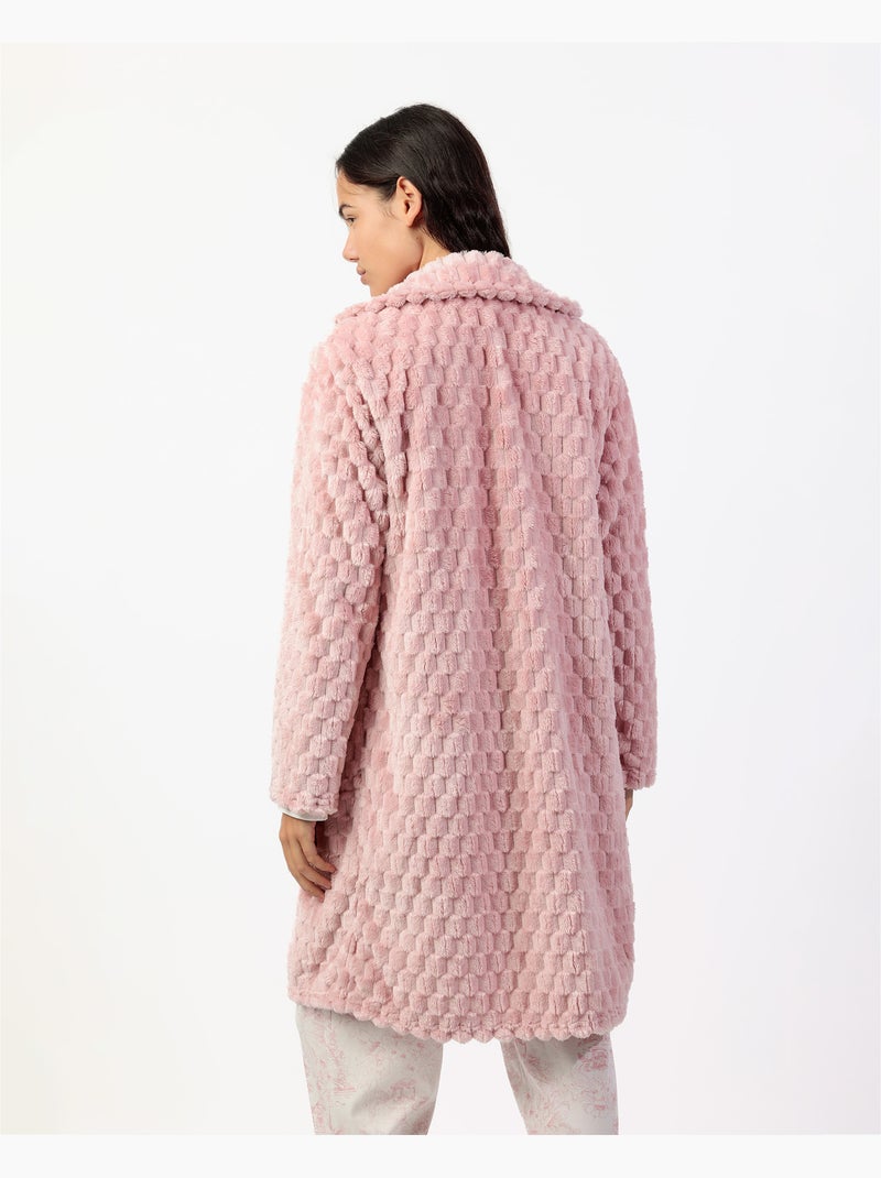 ADMAS CLASSIC Bata Manga Larga Calentita Soft Sleep para Mujer Rosa pálido - Kiabi