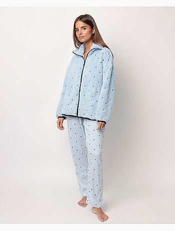 ADMAS CLASSIC Bata Manga Larga Calentita Stripes And Stars para Mujer