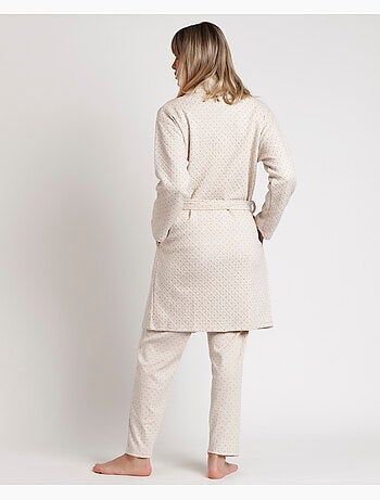 ADMAS CLASSIC Bata Manga Larga Organic Dots para Mujer