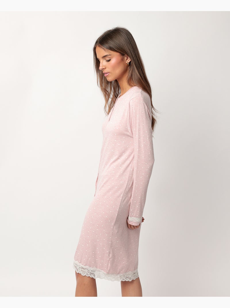 ADMAS CLASSIC Camisola Abierta Manga Larga Abierta Hearts para Mujer Rosa - Kiabi