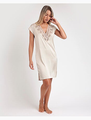 ADMAS CLASSIC Camisola Manga Caída Satin And Guipur para Mujer