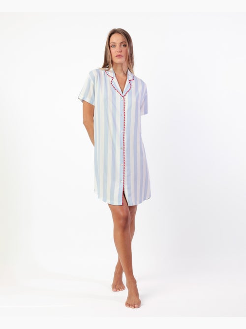 ADMAS CLASSIC Camisola Manga Corta Classic Light Stripes para Mujer - Kiabi