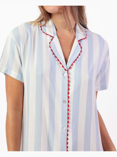 ADMAS CLASSIC Camisola Manga Corta Classic Light Stripes para Mujer - Kiabi