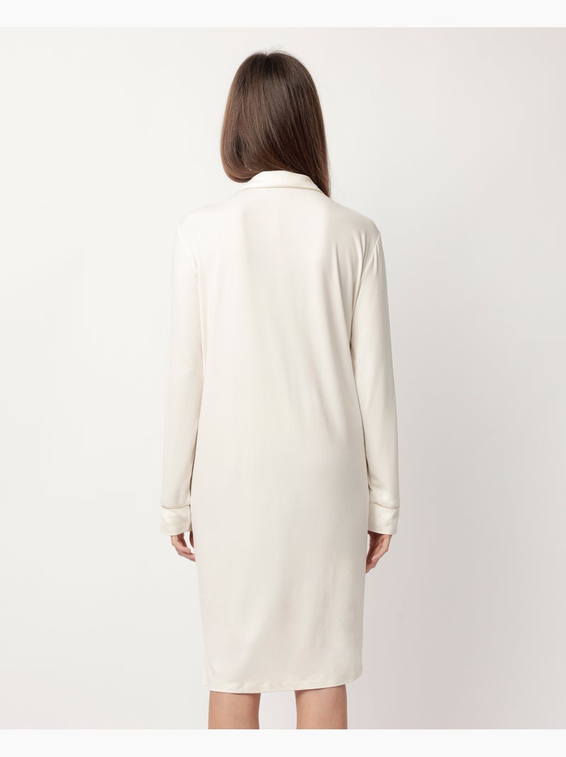 ADMAS CLASSIC Camisola Manga Larga Abierta Soft Sleep para Mujer Champán - Kiabi