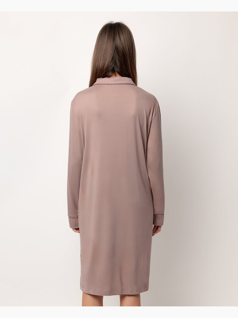 ADMAS CLASSIC Camisola Manga Larga Abierta Soft Sleep para Mujer Moca - Kiabi