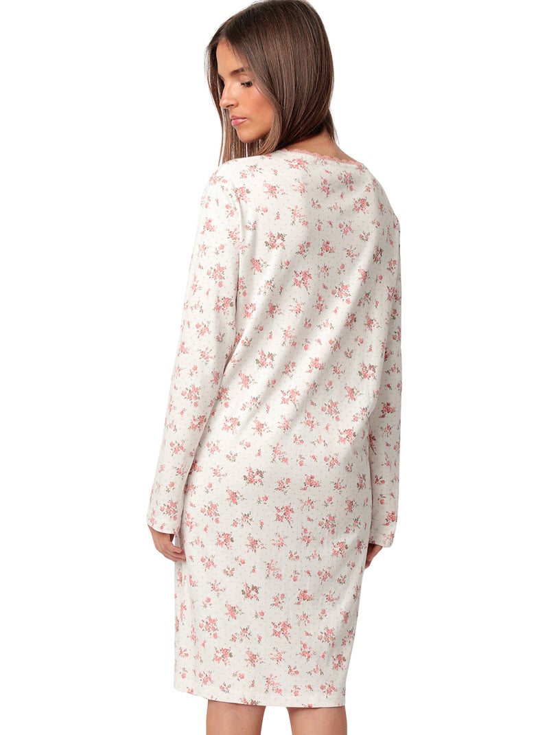 ADMAS CLASSIC Camisola Manga Larga Dots & Flowers para Mujer Naranja coral - Kiabi