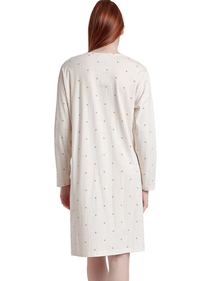 ADMAS CLASSIC Camisola Manga Larga Stripes And Stars para Mujer Beige - Kiabi