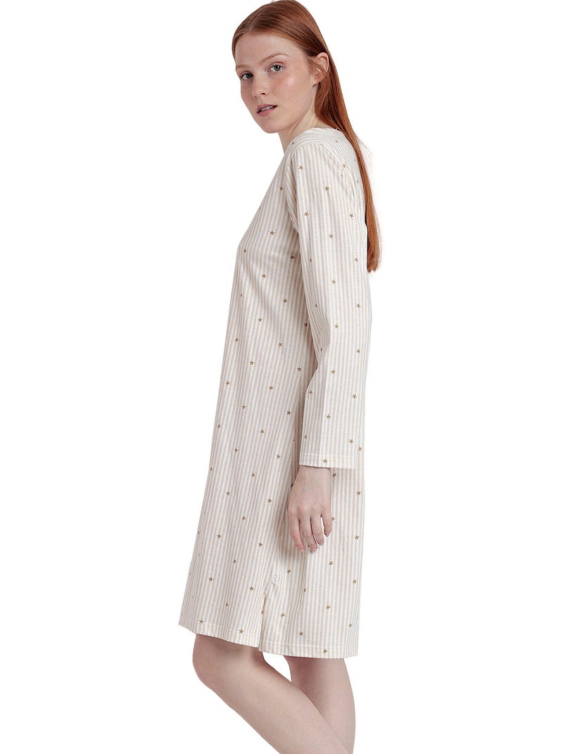 ADMAS CLASSIC Camisola Manga Larga Stripes And Stars para Mujer Beige - Kiabi