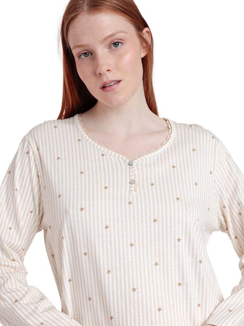 ADMAS CLASSIC Camisola Manga Larga Stripes And Stars para Mujer - Kiabi ADMAS CLASSIC Camisola Manga Larga Stripes And Stars para Mujer - Kiabi