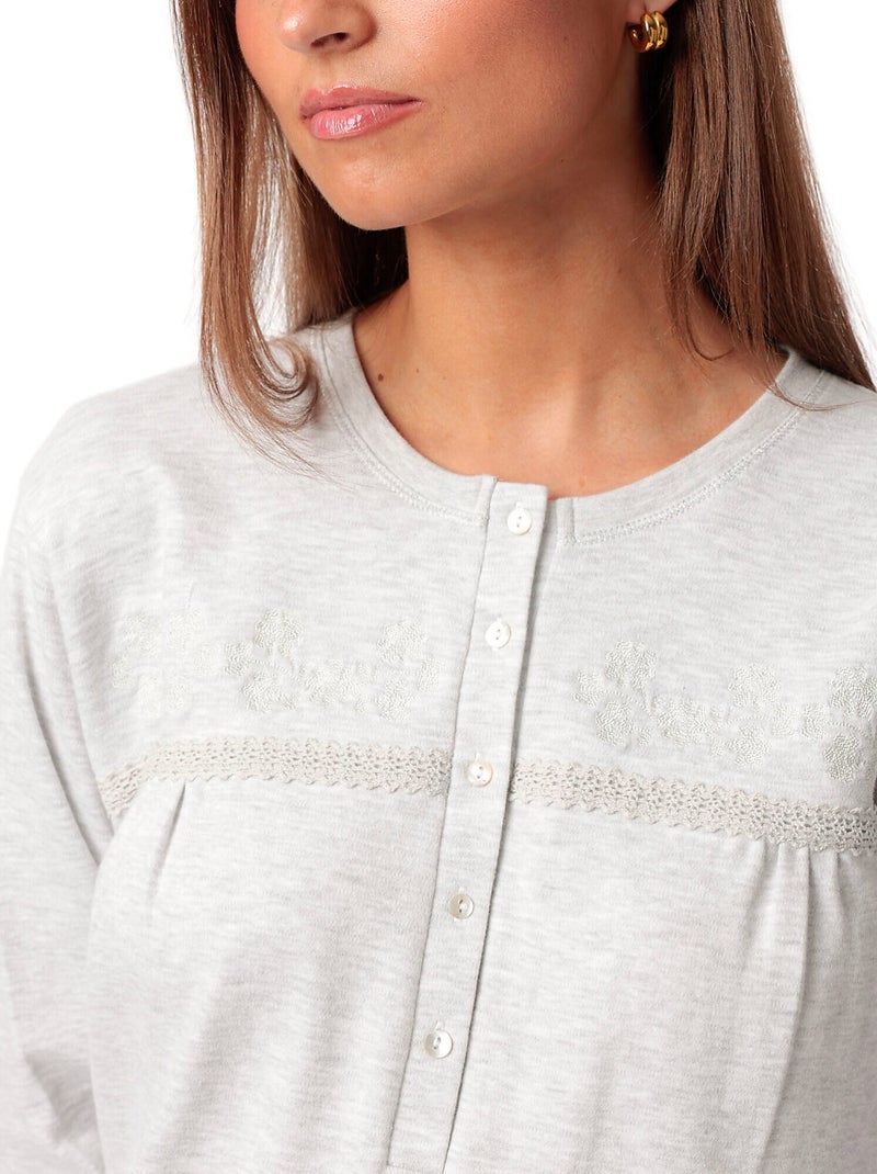 ADMAS CLASSIC Camisola Manga Larga Tapeta Classic Interlock para Mujer Gris - Kiabi